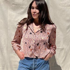 ZARA Printed Silky Blouse